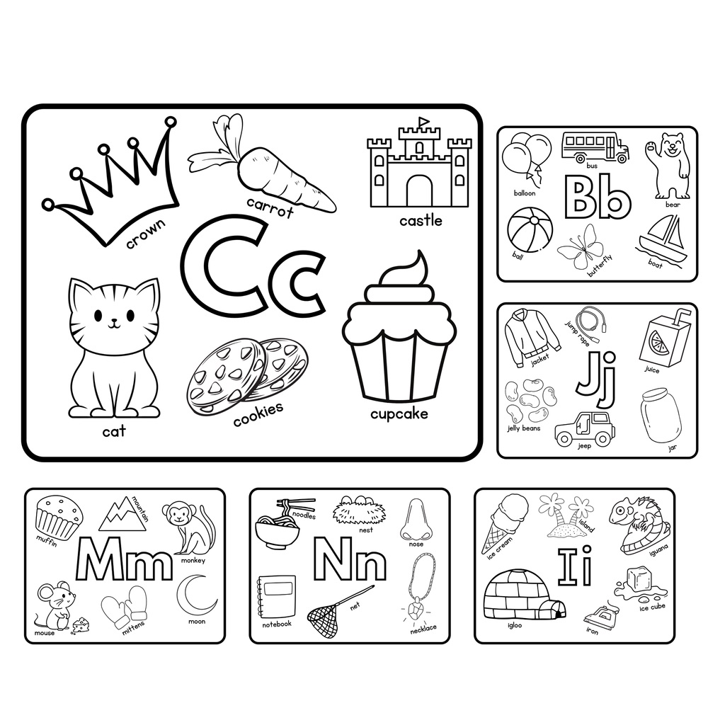 Alphabet preschool coloring page