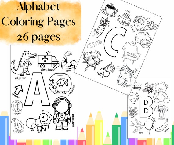 Buy abc coloring pages printable alphabet colorign pages for online in india