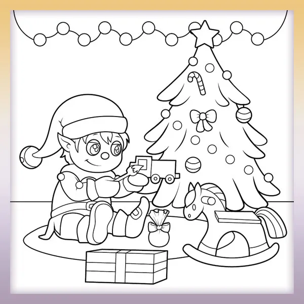 Christmas elf making presents â