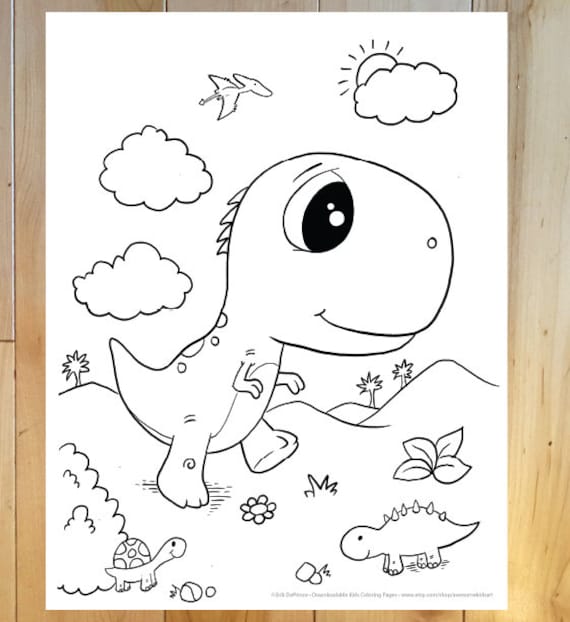 Buy cute dinosaur coloring page downloadable pdf file online in india