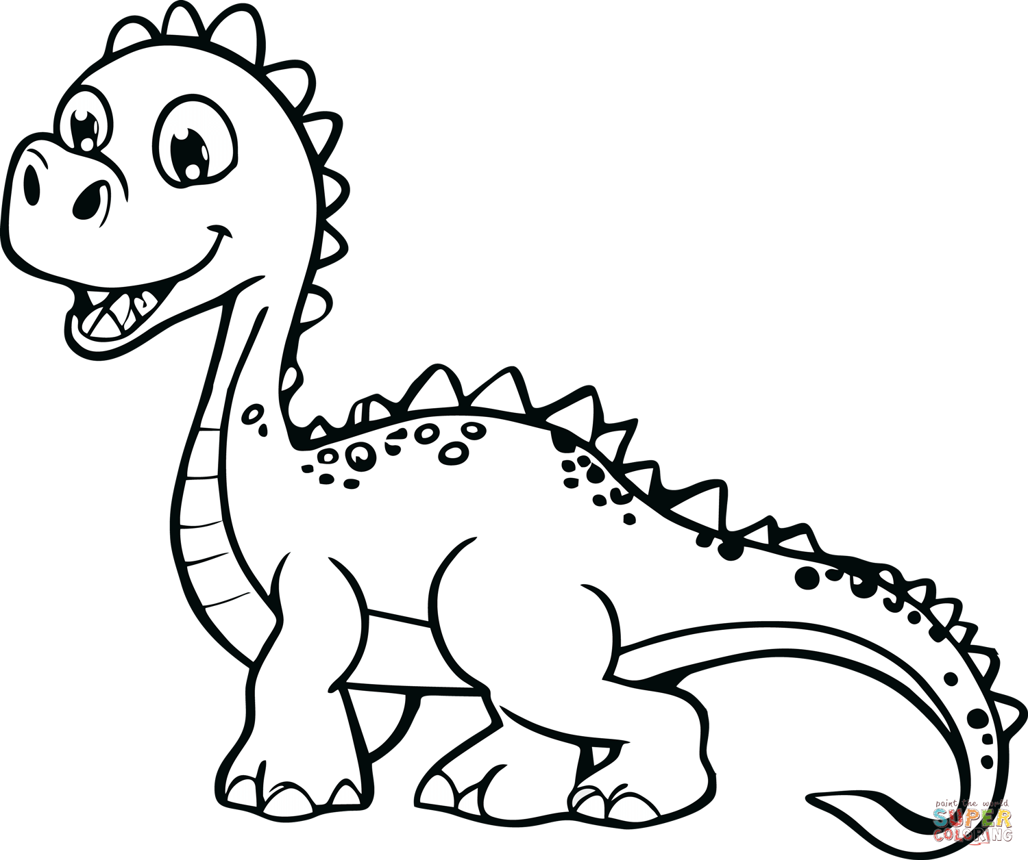 Happy dino coloring page free printable coloring pages