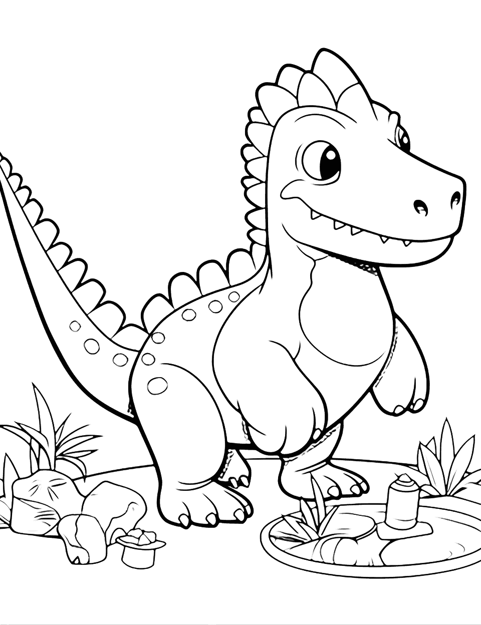 Dinosaur coloring pages free printable sheets