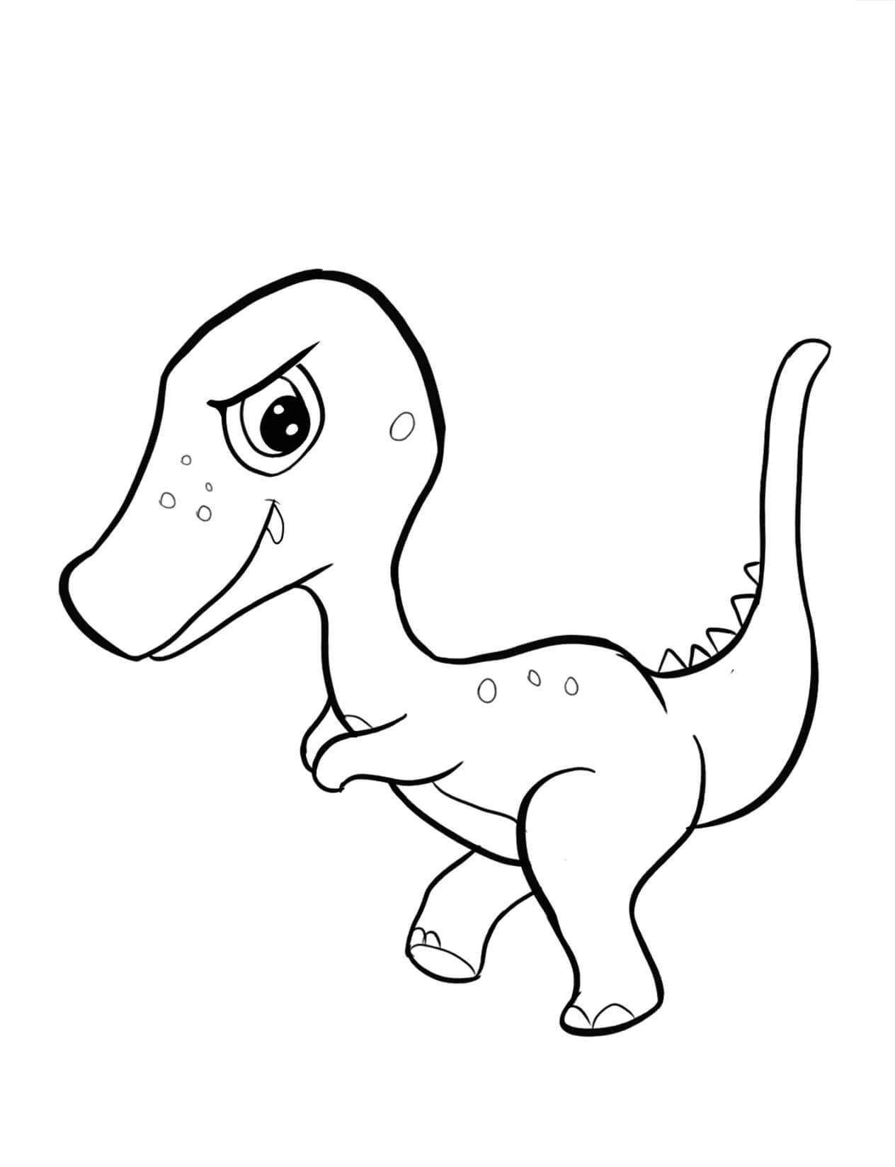 Sweet dinosaur coloring page