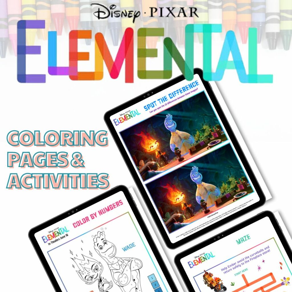 Elemental disney coloring pages printables