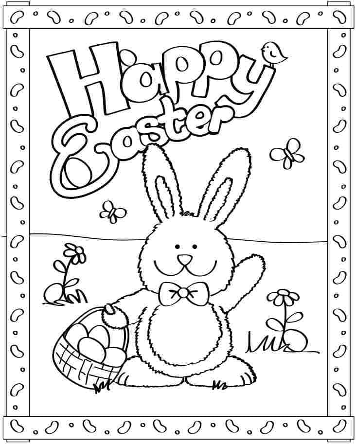 Free printable happy easter coloring page