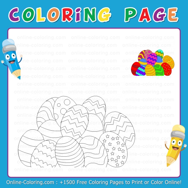 Easter eggs free online coloring page