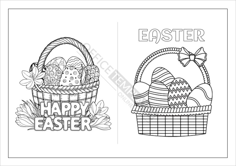 Free easter coloring pages templates in ms word format