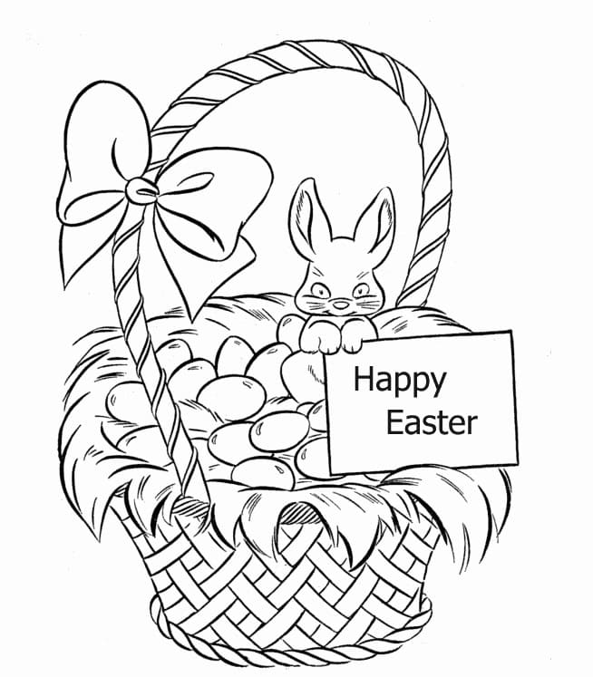 Happy easter free for kids coloring page