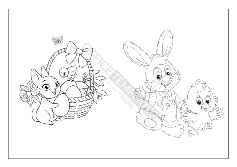 Free easter coloring pages templates in ms word format