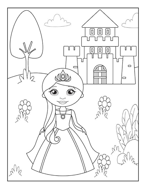 Buy digital download princess coloring pages pages party package series of toddler and preschool online in india