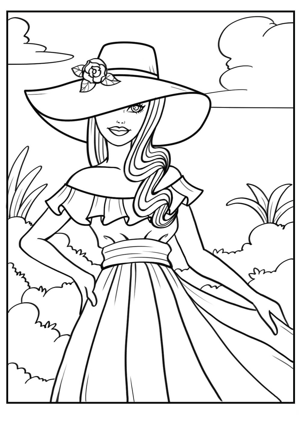 Nice princess coloring page