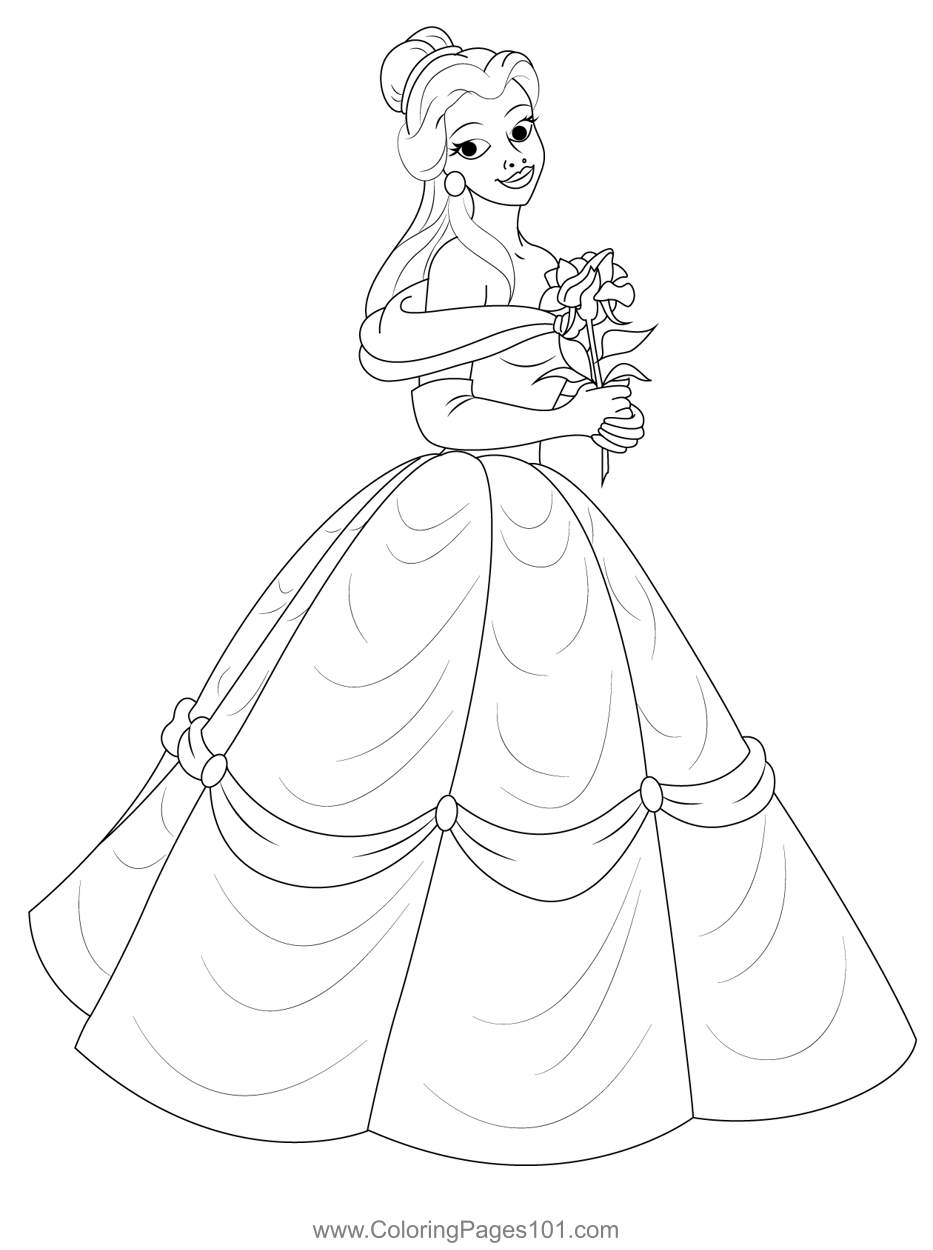 Beautifull princess coloring page for kids