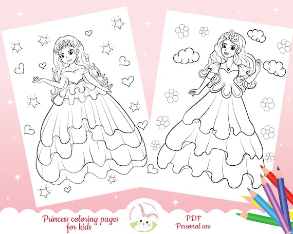 Buy princess coloring pages for kids printable coloring pages for kids activity pages for kids princess coloring page girls coloring page online in india