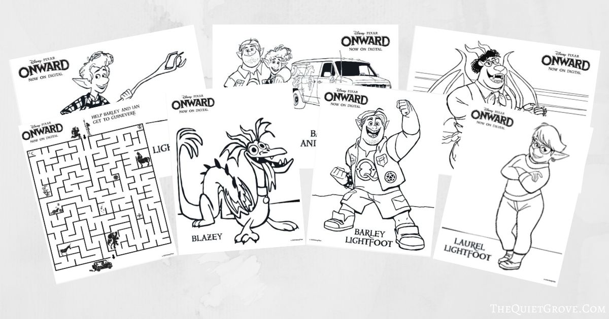 Free printable pixar onward coloring pages and activity sheets â the quiet grove