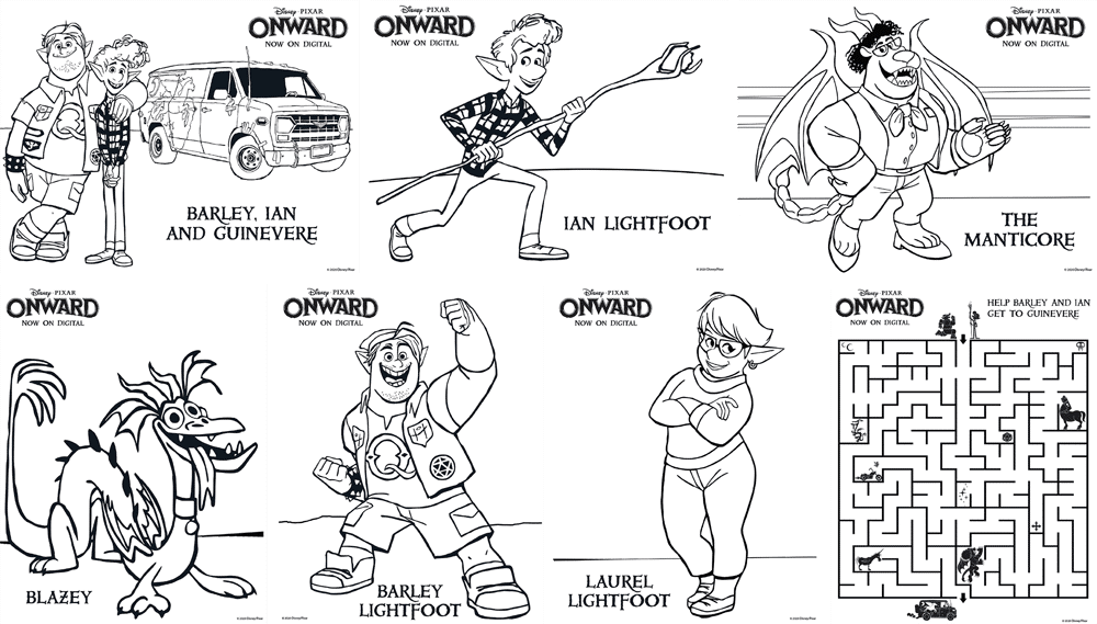 Onward mini review coloring sheets memory game