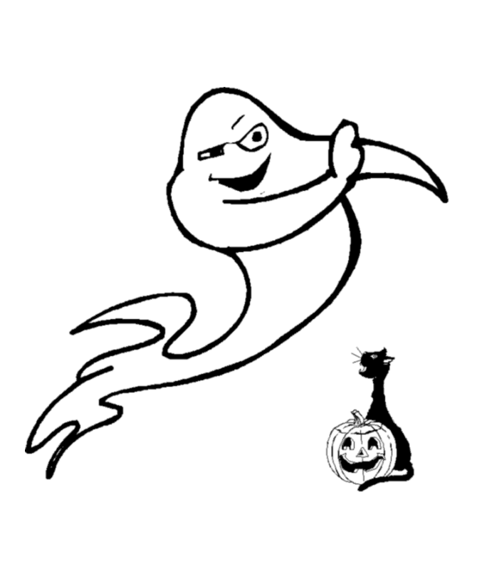 Halloween ghost coloring page