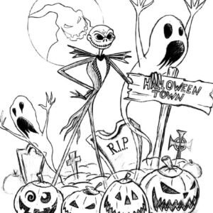 Nightmare before christmas coloring pages printable for free download