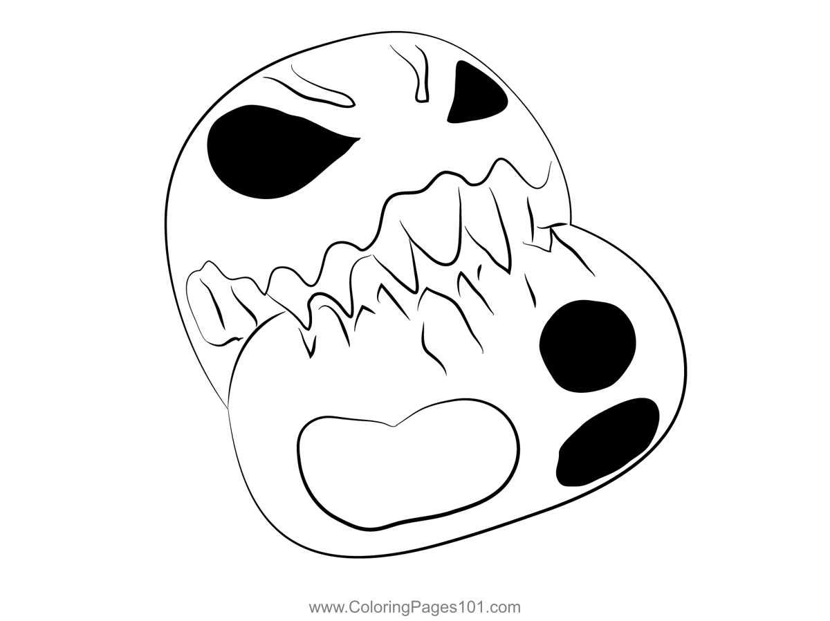 Scary pumpkin coloring page for kids