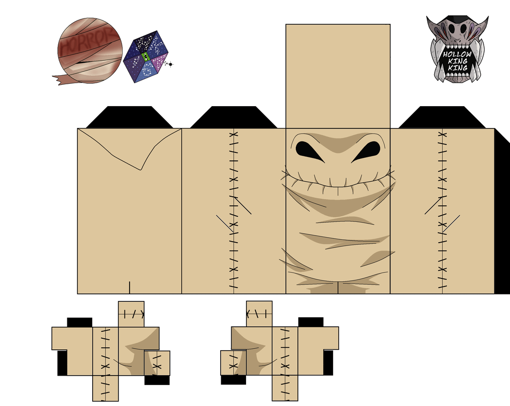 Oogie boogie from the nightmare before christmas paper toy free printable papercraft templates