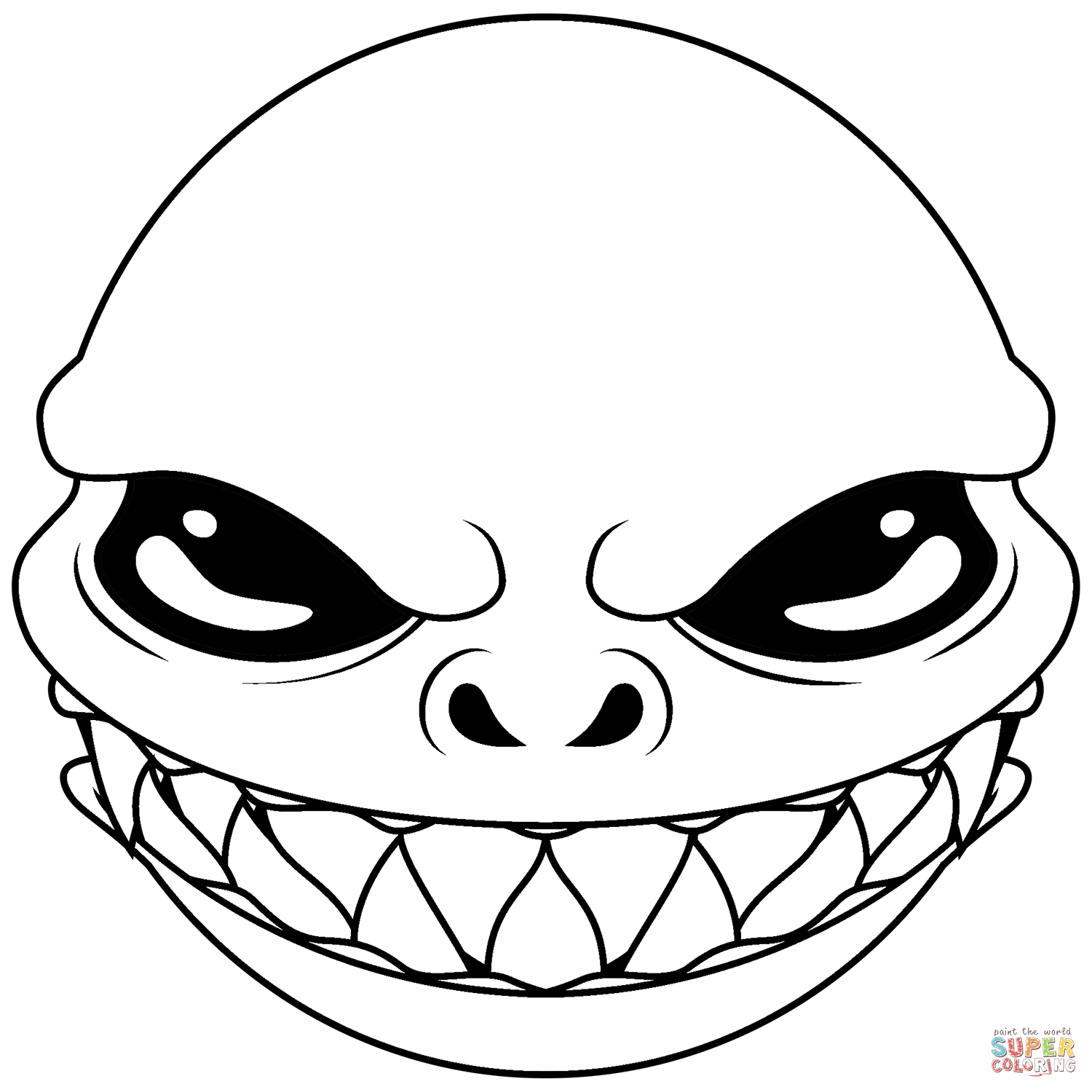 Creepy smiley coloring page free printable coloring pages