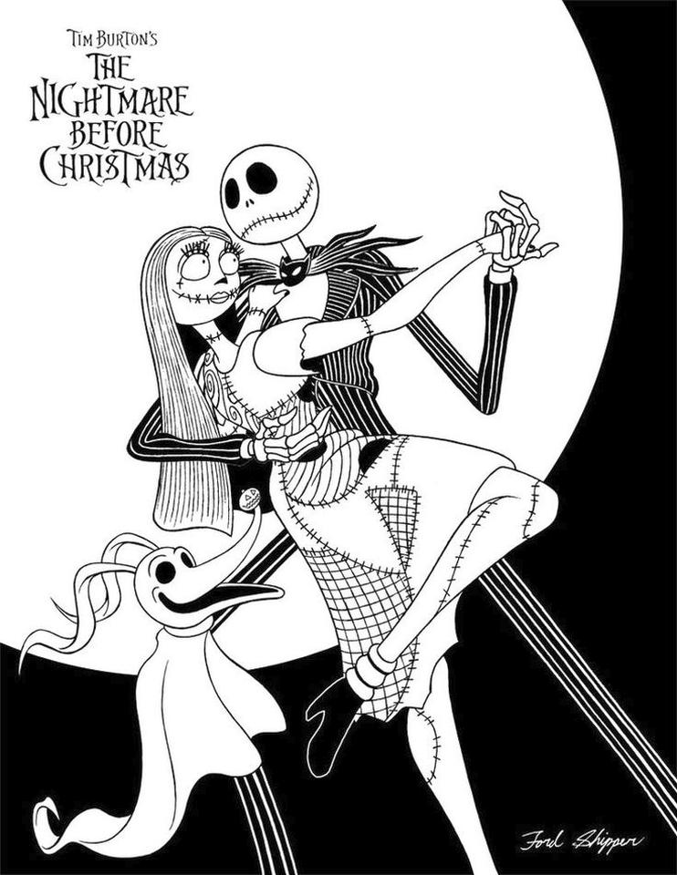 Free printable nightmare before christmas coloring pages