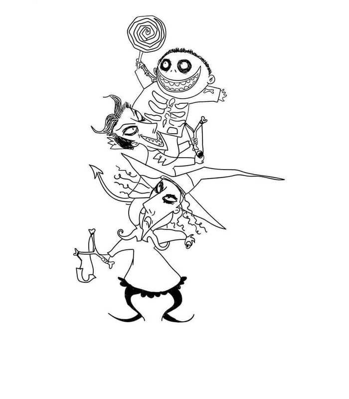 Spooky and fun nightmare before christmas coloring pages