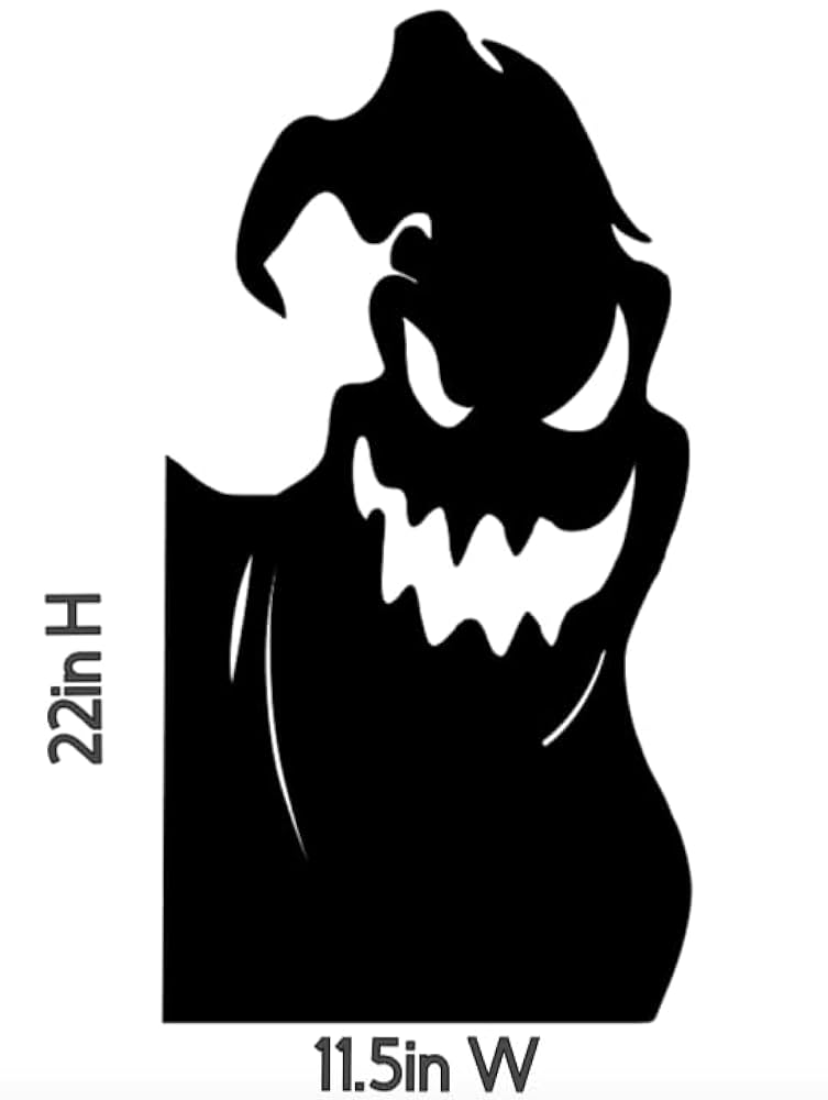 Halloween peeking oogie boogie large window cling silhouette decalhalloween window display decal handmade products