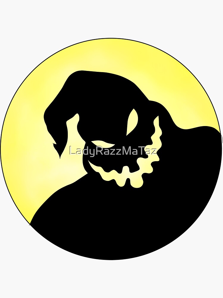 Oogie boogie nightmare before christmas design sticker for sale by ladyrazzmataz