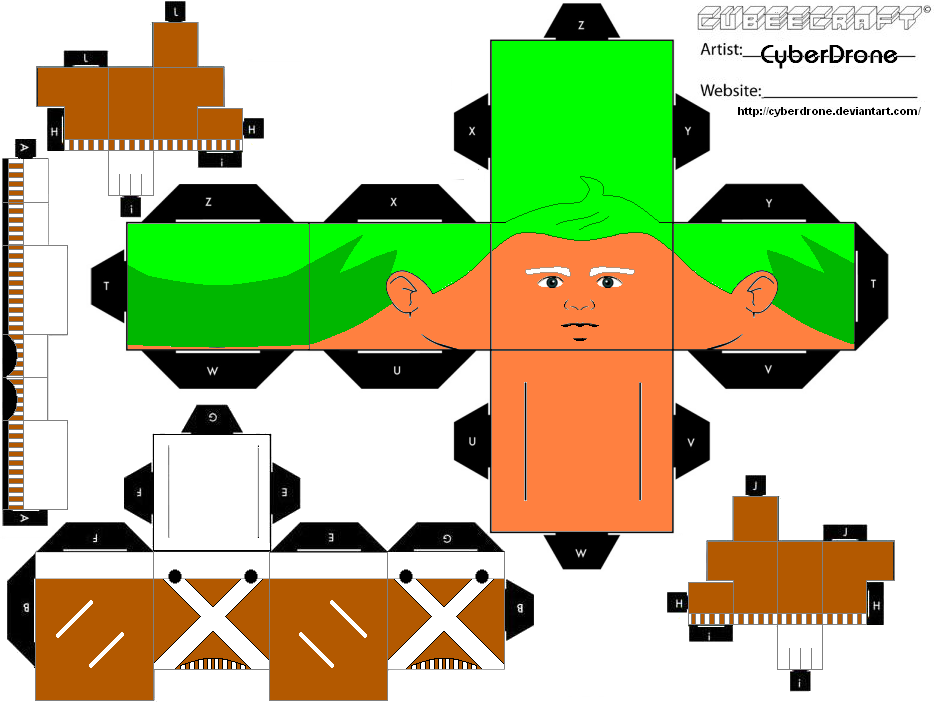 Oompa loompa from charlie and the chocolate factory paper toy free printable papercraft templates