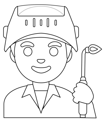 Man factory worker emoji coloring page free printable coloring pages