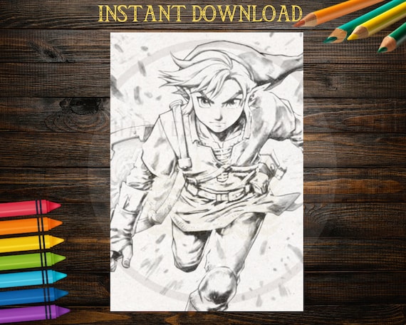 Buy fun past time legend of zelda coloring pages link princess zelda triforce coloring page fantasy gamer coloring ai art coloring book online in india