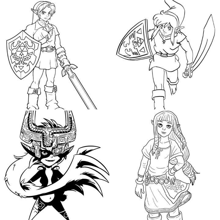 Free zelda coloring pages for kids and adults