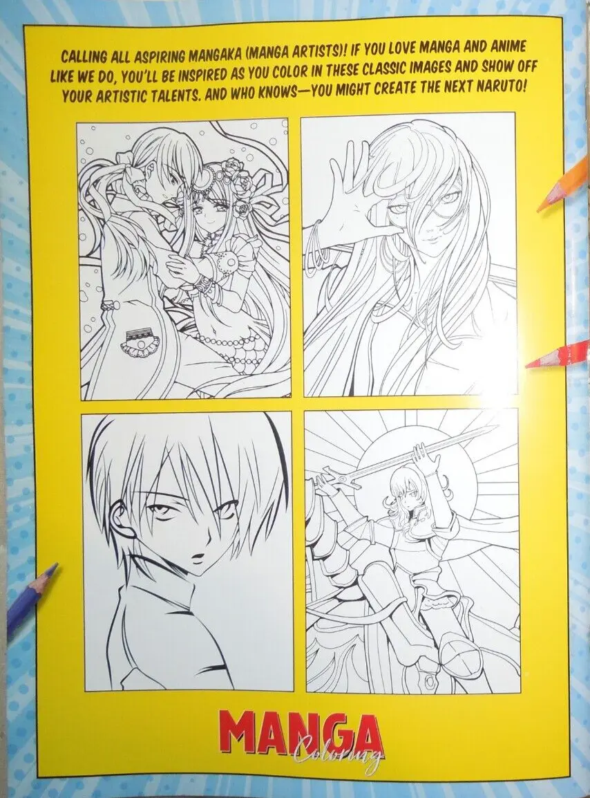 Manga coloring book anime favorites creative designs cool characters artist