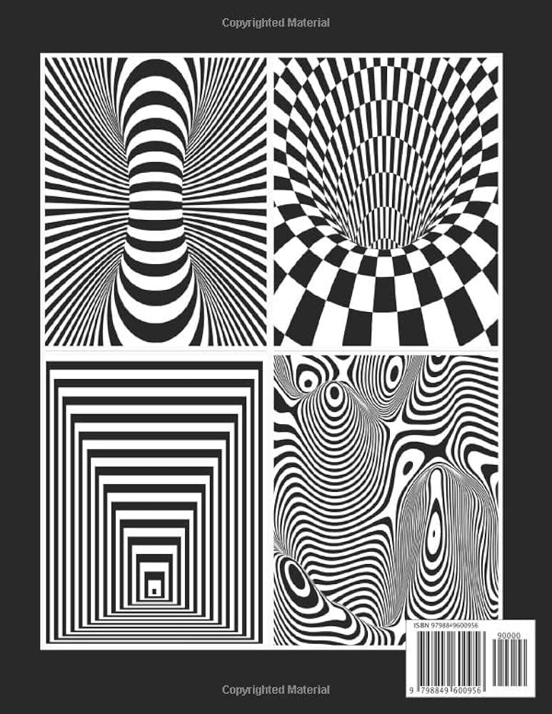 Optical illusion coloring book trippy coloring pages for teens and adults stress relief coloring book for adults with d illustrations edition optical illusion books