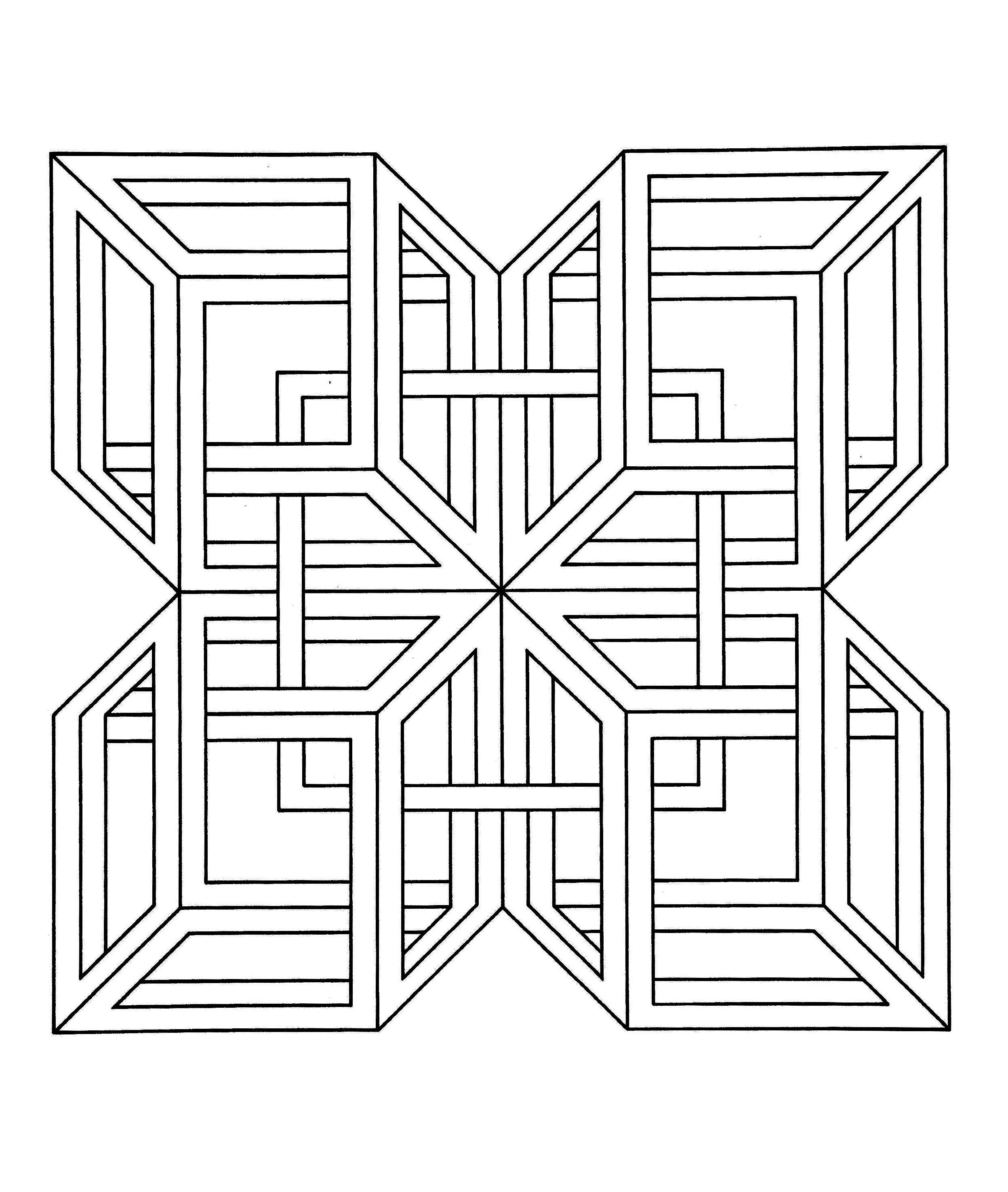 Optical illusion with style from the gallery op art geometric coloring pages pattern coloring pages geometric drawing