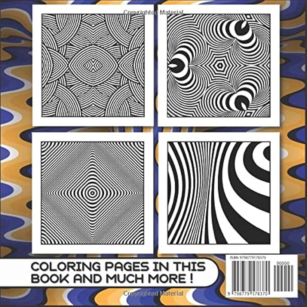 The optical illusions coloring book volume for adults abstract geometric and d patterns optical illusion elements d swirls geometrical intertwining distortions publisher arthur art books