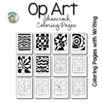 St patricks day â shamrock op art coloring pages â fun art center activity op art op art lessons op art projects