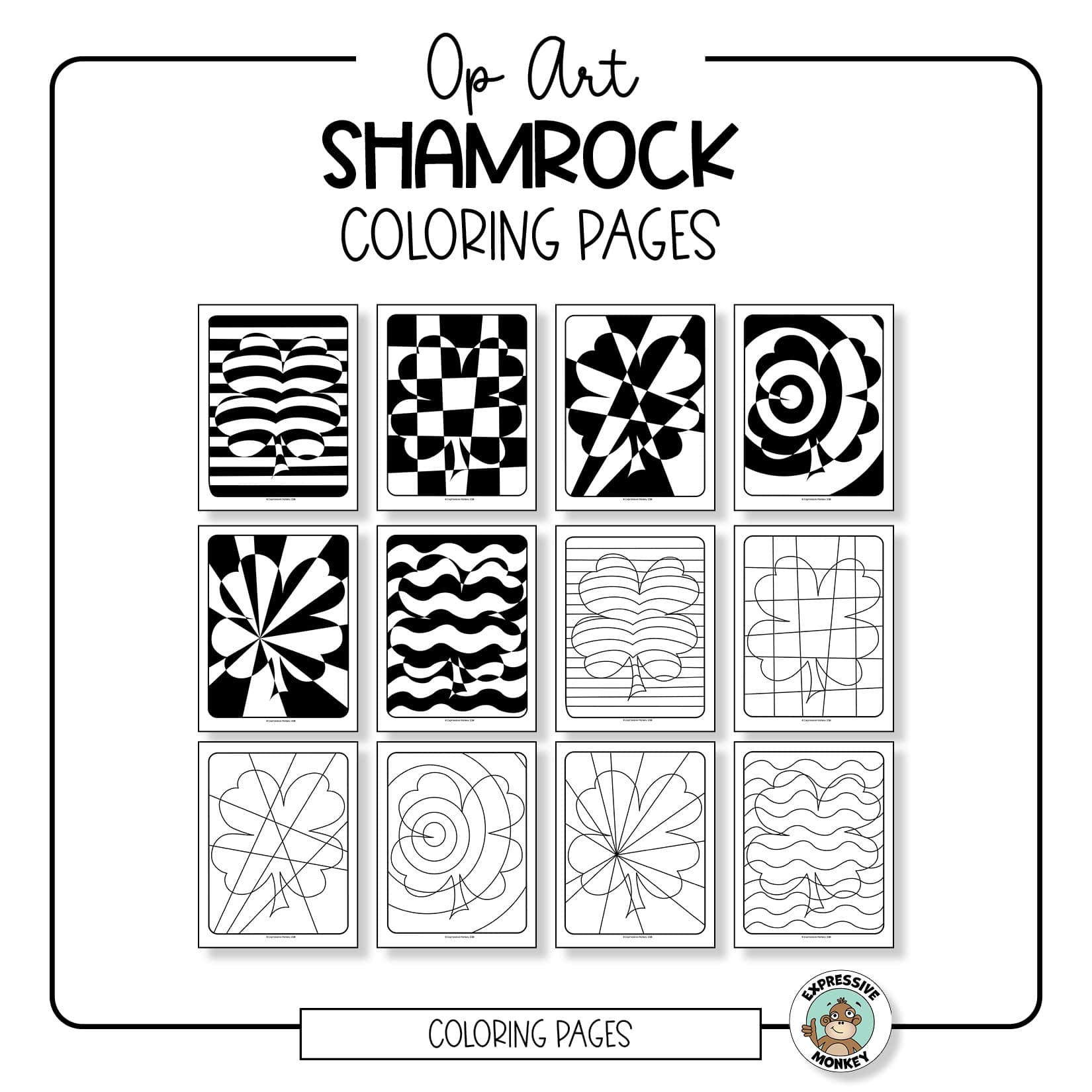 Shamrock coloring pages â expressive monkey