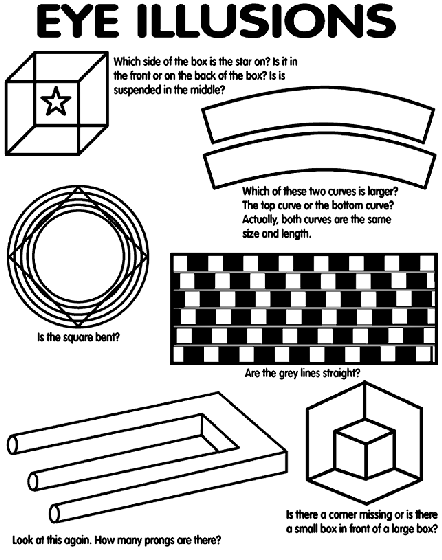 Eye illusions coloring page