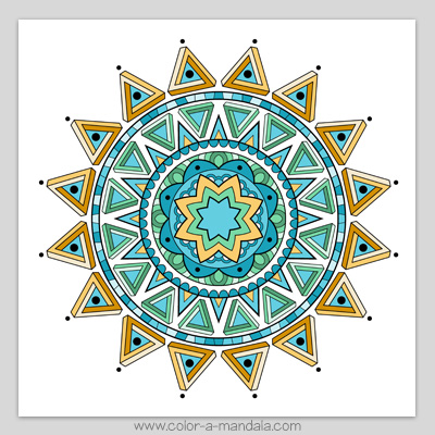 Optical illusion mandala coloring page m