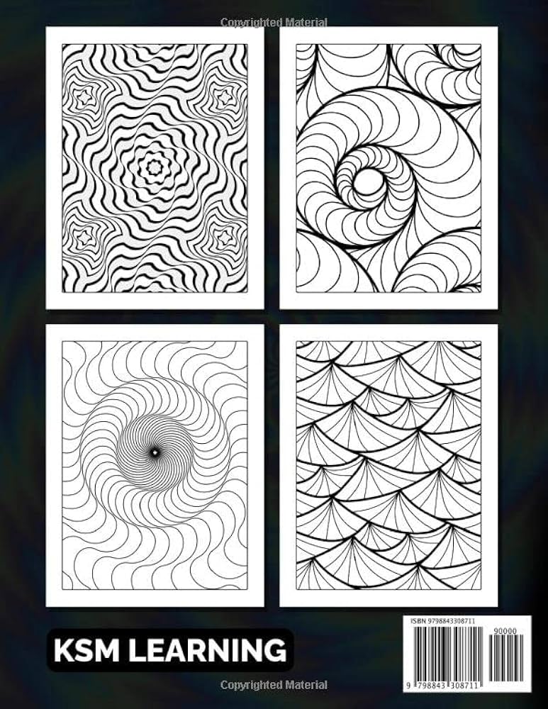 Optical illusion coloring book trippy coloring pages for teens and adults stress relief coloring book for adults with d illustrations ksm learning books