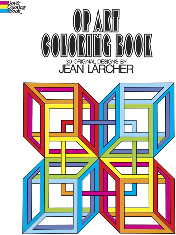 Op art coloring book dover design coloring books jean larcher books