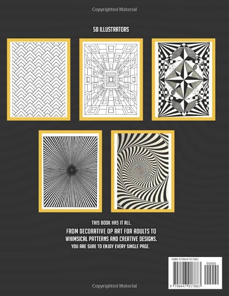 Op art adults coloring book op art colouring pages for fun relaxation and stress relief best gift for girls and boys book artlance coloring books