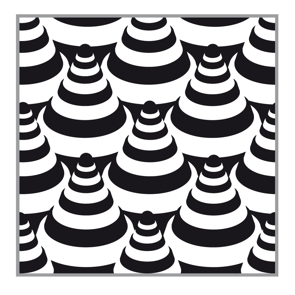 Op art striped cones