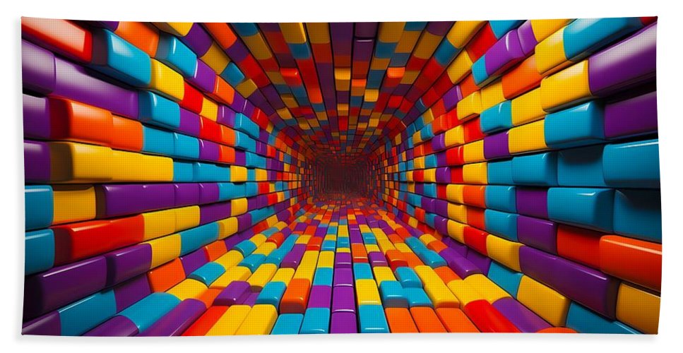 Op art with a burst of bright colors no beach sheet by andre petrov