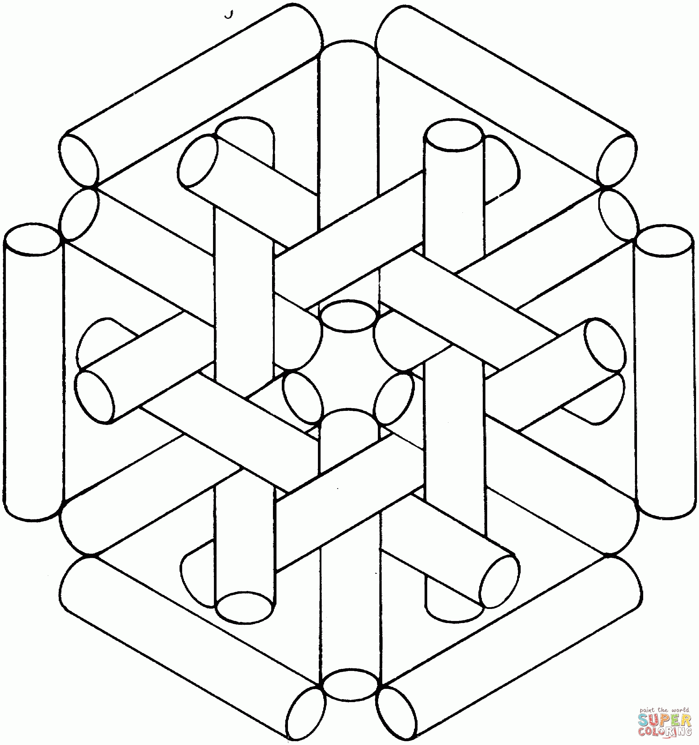 Optical illusions colouring pages