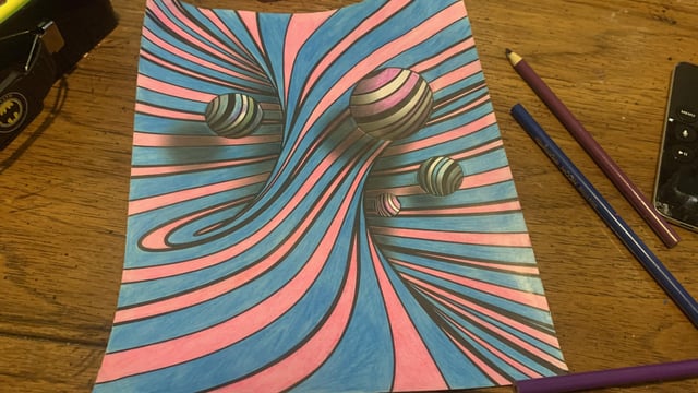 Pages from crayolas art with edge illusion book rcoloring