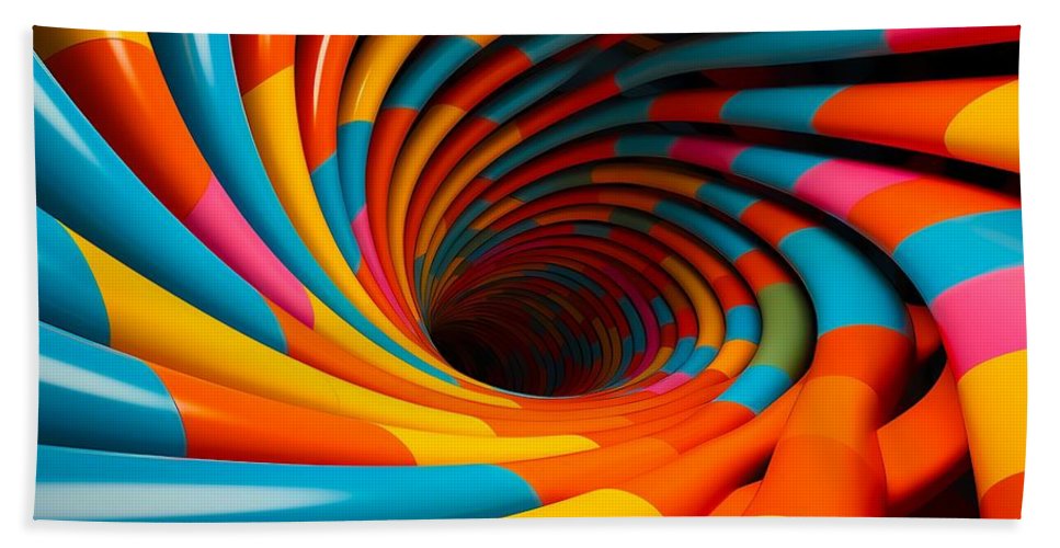 Op art with a burst of bright colors no beach sheet by andre petrov