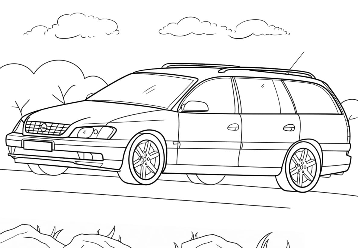 Opel car coloring page