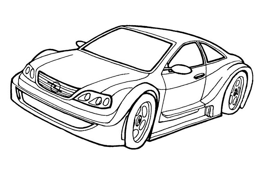 Coloring book sporty opel after tuning to print and online